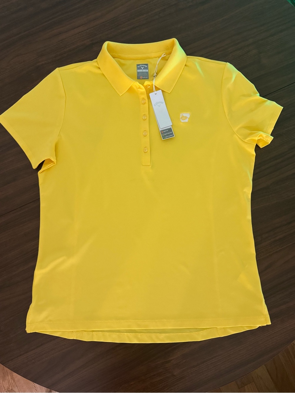 Callaway Yellow Polo Shirt with Logo Tag